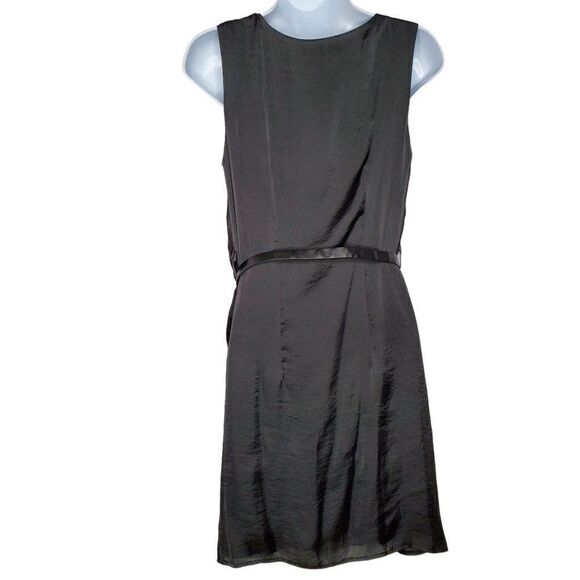 NEW Black Sleeveless Dress Sz S Twisted Slouch Neckline w Belt Ya Los Angeles - Picture 3 of 6
